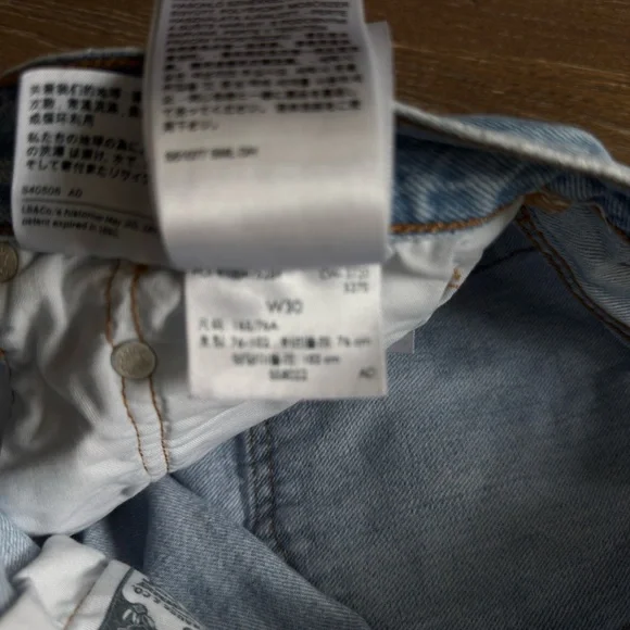 Levi's Light Blue Distressed Jean Shorts - Picture 5 of 5